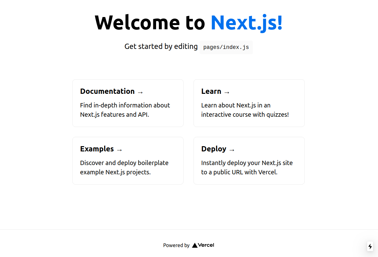 Next.js Development Server Running